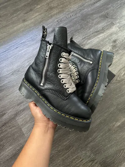 Pre-owned Dr. Martens X Rick Owens Dr. Martens 1460 Quad Lunar Black Boots Size 10