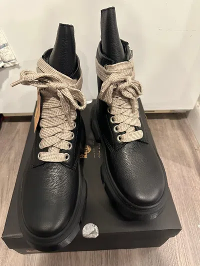 Pre-owned Dr. Martens X Rick Owens Dr Martens Jumbo Lace Dmxl Boots Size 11 In Black