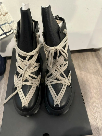 Pre-owned Dr. Martens X Rick Owens Dr Martens Megalace Dmxl Boots Size Uk 11 Us 12 In Black