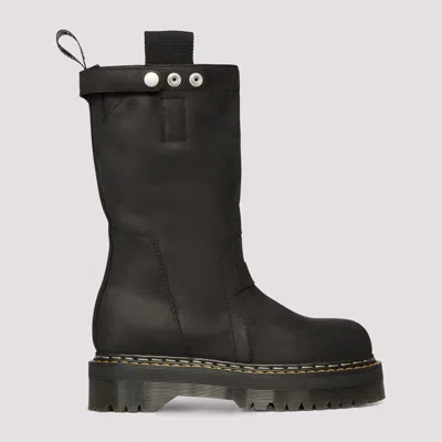 Dr. Martens X Rick Owens Leather Boots In Black