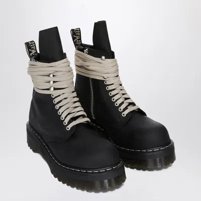 Dr. Martens X Rick Owens Quad Sole Steel Toe Ankle Black Boots