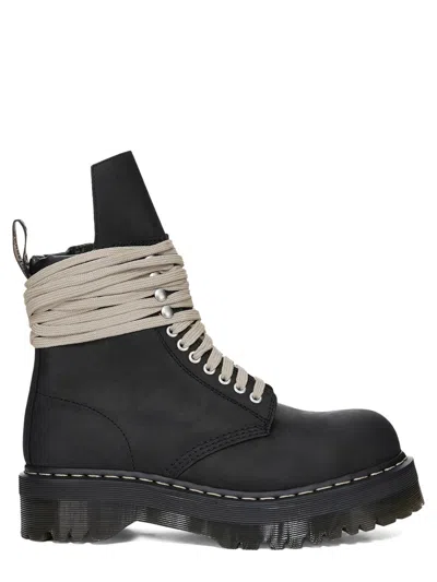 Dr. Martens X Rick Owens "quad Sole Steel Toe" Boot  In Black