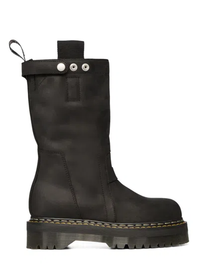 Dr. Martens X Rick Owens Rick Owens-inspired Leather Boots For Men In Black