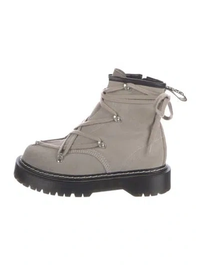 Pre-owned Dr. Martens X Rick Owens Suede Lace-up Boots In Grey