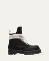 Dr. Martens X Rick Owens Quad Sole Steel Toe Ankle Black Boots In Black