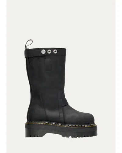 Dr. Martens X Rick Owens X Dr. Martens Quad Sole Pull-on Leather Boots In Black
