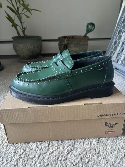 Pre-owned Dr Martens X Supreme Dr Martens Studded Loafer In Green