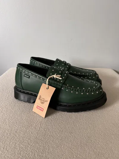 Pre-owned Dr Martens X Supreme Dr. Martens Studded Penton Loafers In Green
