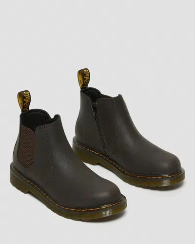 Dr. Martens Kids' Youth  Boots Wildhorse Leather Round Toe Ankle Chelsea Rhs747 In Brown