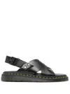 Dr. Martens' Zane Brando Leather Sandals In Black