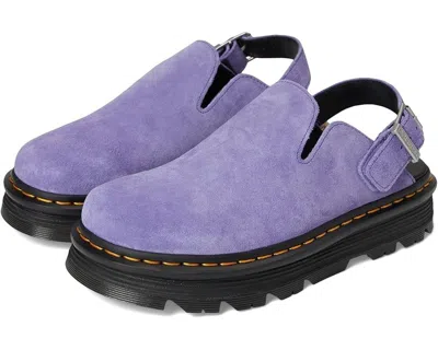 Dr. Martens' Zebzag 31937500 Women's Purple Suede Slingback Platform Mule Ver406