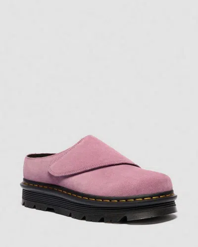 Dr. Martens Zebzag Anywair Suede Platform Mules In Pink