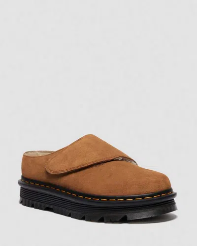 Dr. Martens Zebzag Anywair Warm Lined Suede Mules In Brown