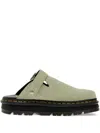 Dr. Martens' Zebzag Buckle-fastening Platform Flat Mules In Green