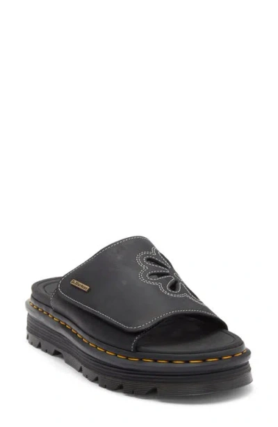Dr. Martens Zebzag Flower Slide Sandal In Black