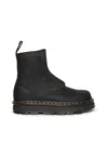 Dr. Martens Zebzag Lace Less Combat Boots In Black Leather In Black
