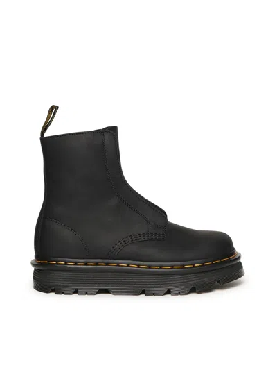 DR. MARTENS ZEBZAG LACELESS LEATHER ANKLE BOOTS