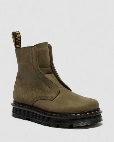 Dr. Martens Zebzag Laceless Nubuck Boots In Green