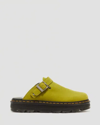 Dr. Martens Zebzag Milled Nubuck Mules In Brown