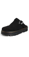 Dr. Martens' Zebzag Mule Suede Clogs Black In Black