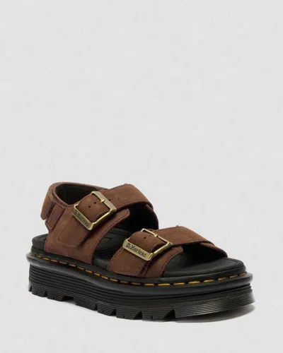 Dr. Martens Womens Brown Tumbled Nubuck Zebzag Nubuck-leather Sandals