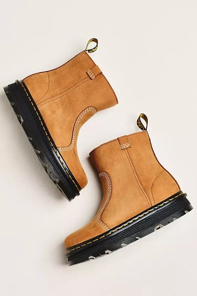Dr. Martens Zebzag Rigger Boots In Brown