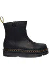 Dr. Martens Zebzag Rigger Slip-on Leather Boots In Black