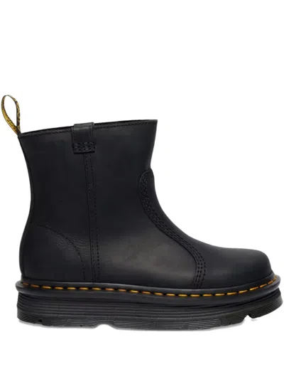 Dr. Martens Zebzag Rigger Slip-on Leather Boots In Black