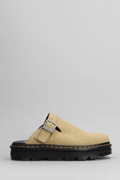 Dr. Martens' Tan Zebzag Slingback Platform Mules In Brown