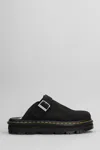 Dr. Martens' Black Zebzag Suede Casual Slingback Platform Slip-on Loafers