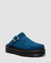 Dr. Martens' Zebzag Suede Casual Slingback Platform Mules In Blue