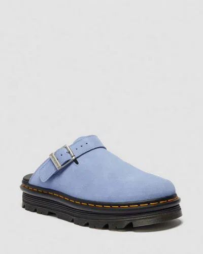 Dr. Martens Zebzag Suede Casual Slingback Platform Mules In Blue