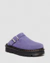 Dr. Martens' Purple Zebzag Suede Slingback Platform Loafers In Purple