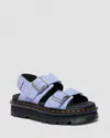 Dr. Martens Zebzag Suede Platform Sandals In Blue