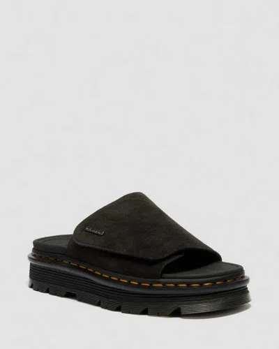 Dr. Martens Zebzag Suede Platform Slides In Brown