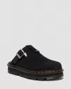Dr. Martens' Black Zebzag Suede Casual Slingback Platform Slip-on Loafers In Black