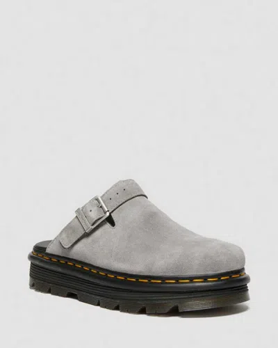 Dr. Martens' Zebzag Suede Slingback Platform Mule In Gray