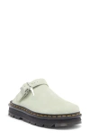 Dr. Martens' Green Zebzag Suede Slingback Platform Slip-on Loafers In Sage Green