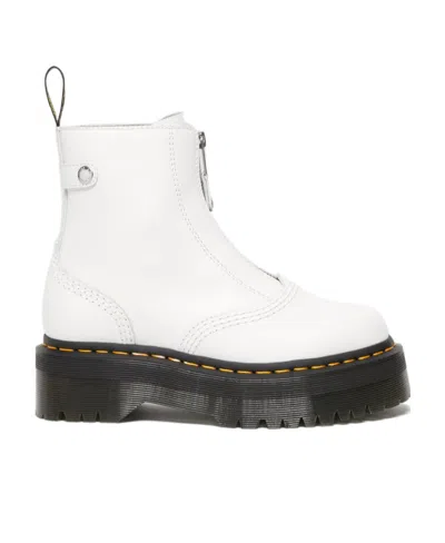 Dr. Martens' Zipper Thick-soled Short Boots In White