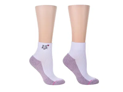Dr Motion Dr. Motion Cat Quarter Ankle Socks 2 Pack In Multi