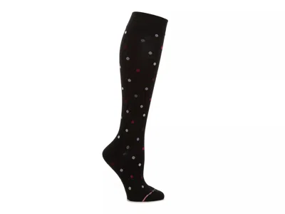 Dr Motion Dr. Motion Dancing Dots Compression Knee Socks In Black
