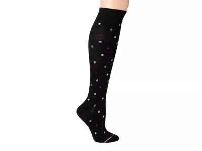 Dr Motion Dr. Motion Dancing Dots Compression Knee Socks In Black