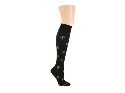 Dr Motion Dr. Motion Ditsy Floral S Compression Knee Socks In Black