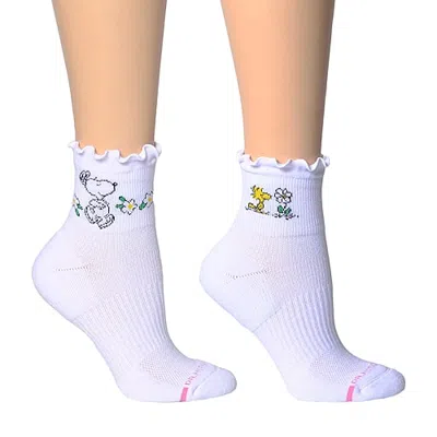 Dr Motion Dr.motion Womens Quarter Ankle Socks In White