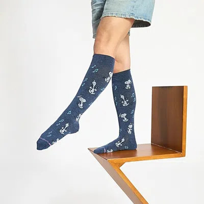 Dr Motion Dr.motion Womens Snoopy Knee High Socks In Blue
