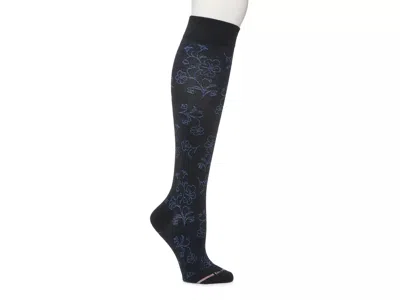 Dr Motion Dr. Motion Floral Compression Knee Socks In Blue