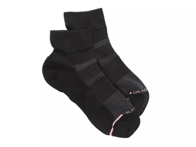 Dr Motion Dr. Motion Half Cush 2pair Quarter Socks In Black