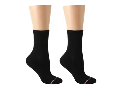 Dr Motion Dr. Motion Mid Crew Socks 2 Pack In Black