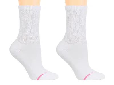 Dr Motion Dr. Motion Texture Cable Crew Socks 2 Pack In White