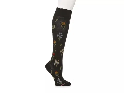 Dr Motion Dr. Motion Wildflower Everyday S Compression Knee Socks In Black